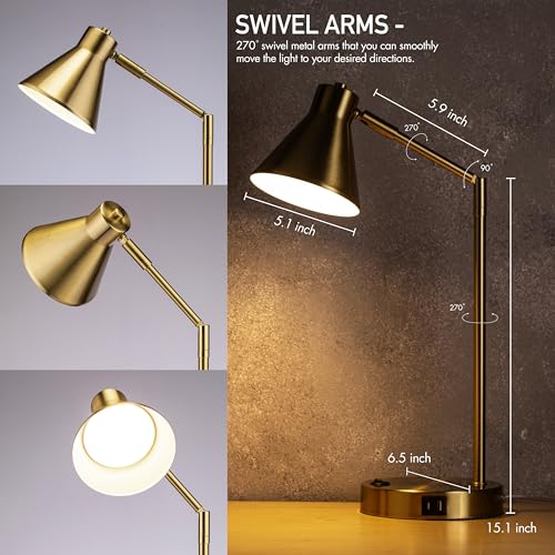 Astrum LED Desk Lamp with Dual USB Charging Ports