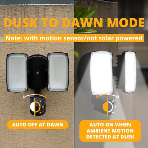 2 Pack 19W LED Flood Light Motion Sensor Outdoor