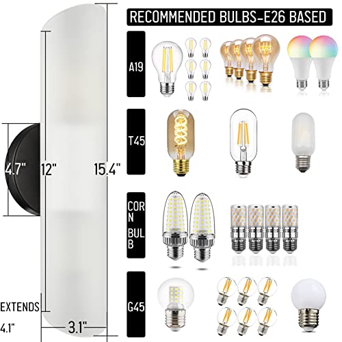 Modern Farmhouse Black Bathroom Light Fixtures Wall Sconces Set of Two Cylinder Sconce Lighting (2 Count)