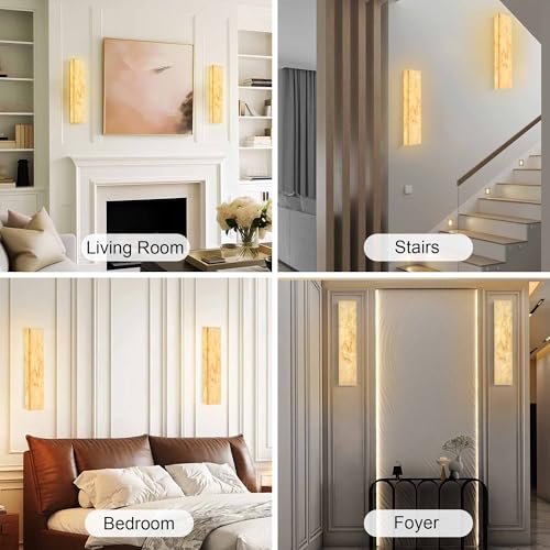 Alabaster Wall Sconces Natural Marble Bathroom Vanity Wall Light Fixture
