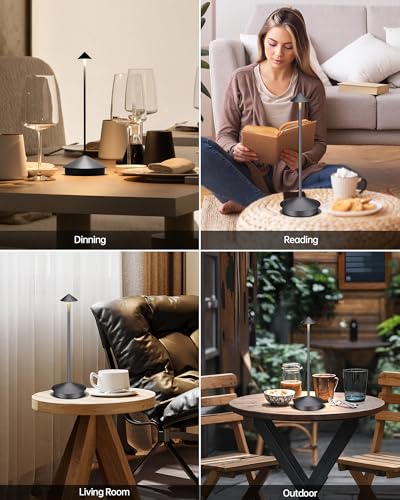 Portable Led Cordless Lamp Table Light 2 Pack