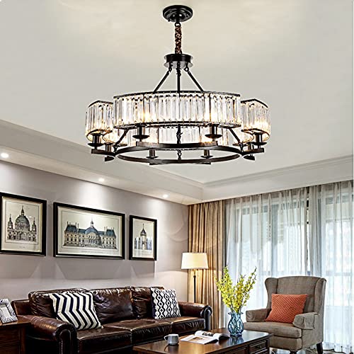 Farmhouse Crystal Chandeliers Dining Room Pendant Light Fixture