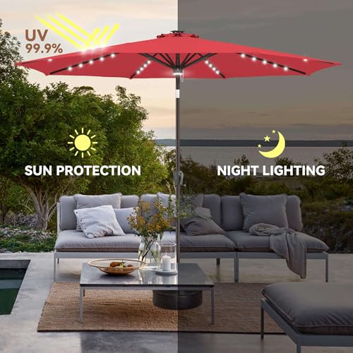 Solar Patio Umbrella with Centre Light