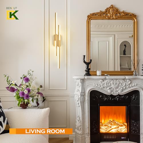 Modern LED Wall Sconce Gold Remote Wall Light Fixtures for Bathroom