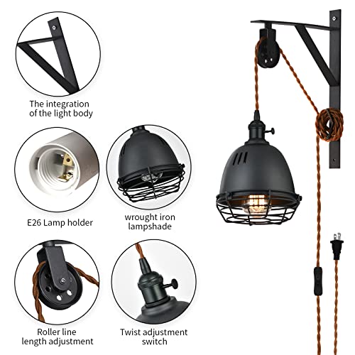 Plug in Wall Sconces Set of 2