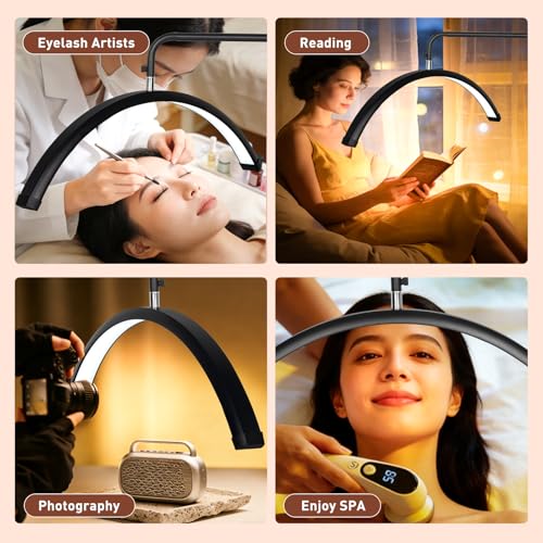 5X 10X Magnifier Half Moon Lash Light with Large Square Base