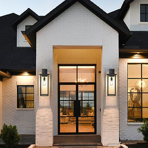 20'' Large Black Outdoor Wall Lights Exterior Lantern Sconce for Porch