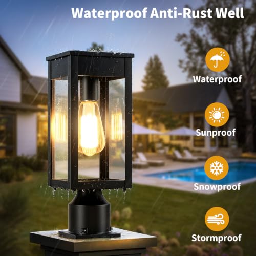 15.5'' Outdoor Solar Post Light