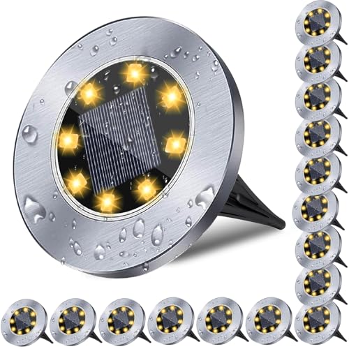 4.6 Inch Diameter Solar Ground Lights (16 Count)