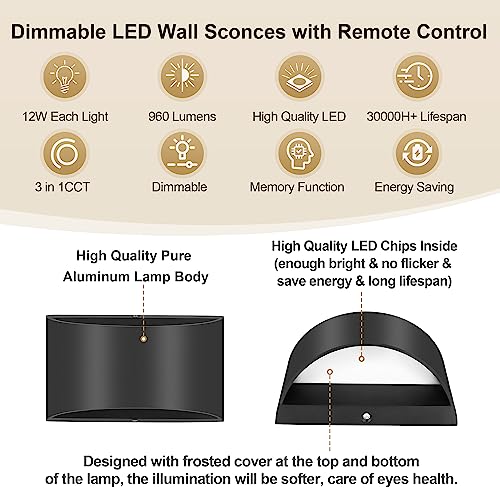 Modern LED Wall Sconces (2 Count)
