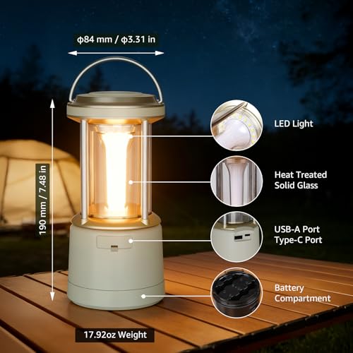 2000LM LED Camping Lantern Rechargeable