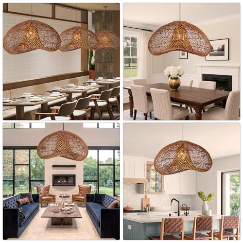 23.6" Rattan Pendant Light