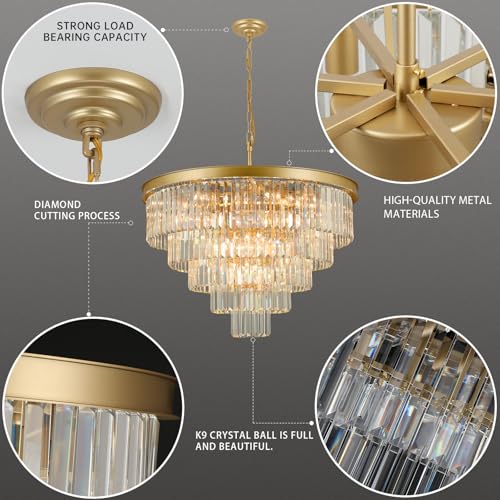 Gold Crystal Chandeliers for Living Room