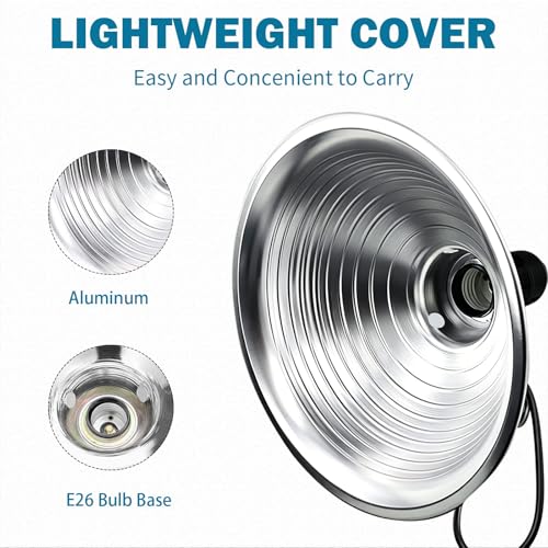 18 2 8 FT Clamp Lamp Light with Detachable 8.5 Inch Aluminum Reflector
