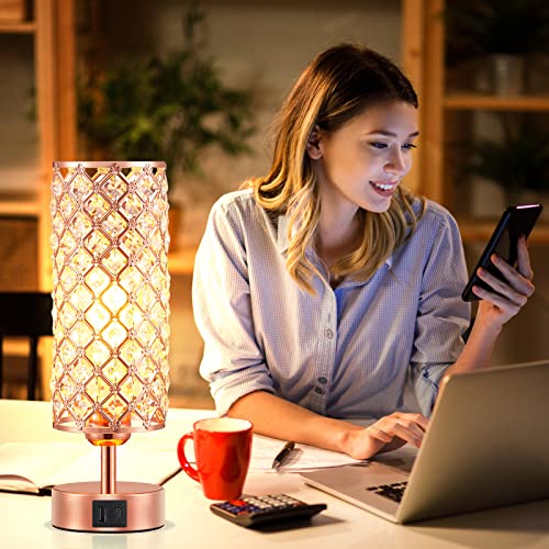 Pink Crystal Table Lamp