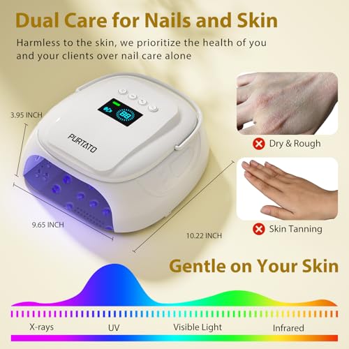 126W Cordless Rechargeable UV LED Nail Lamp with Large Space