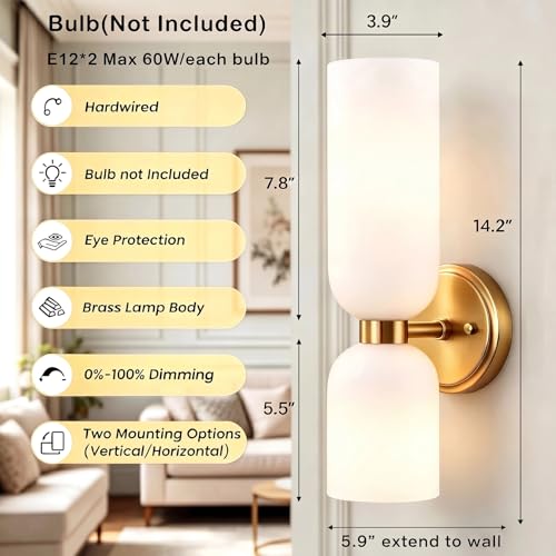 Gold Wall Sconces Set of Two 2 (2 count)