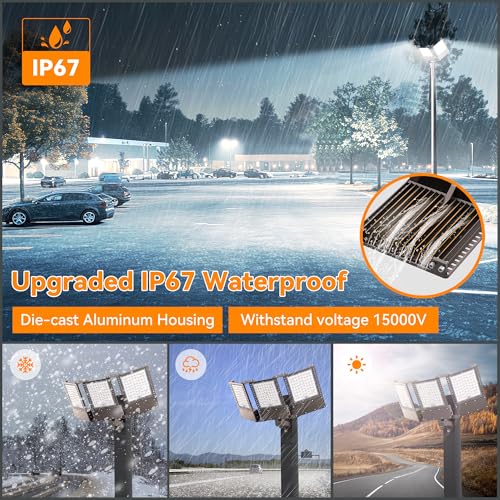 2025 New Upgraded 450W Dusk to Dawn LED Parking Lot Light 67500lm 5000K