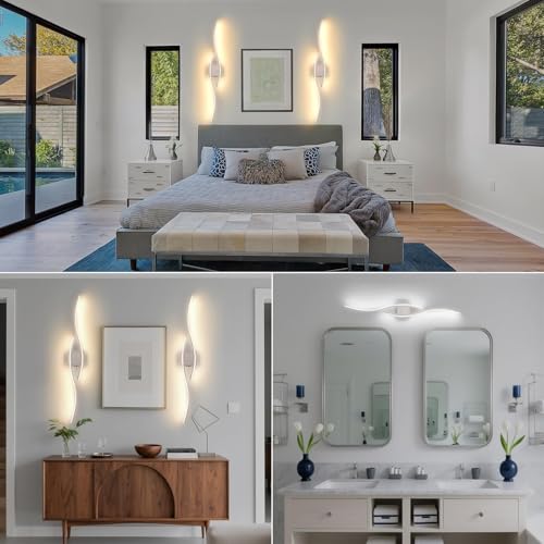 Battery Powered Silver Wall Sconces Set of 2 (2 Count)