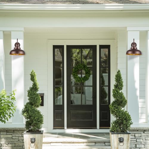 Outdoor Barn Light Outdoor Wall Sconce Farmhouse Exterior Wall Mount Light Vintage Wall Lighting Fixture Industrial Bronze Lantern for Porch