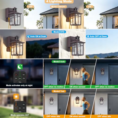 Porch Light with GFCI Outlet with Remote (2 Count)