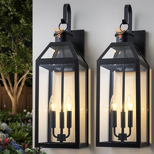 26" Large Dusk to Dawn Outdoor Wall Light (2 Count)