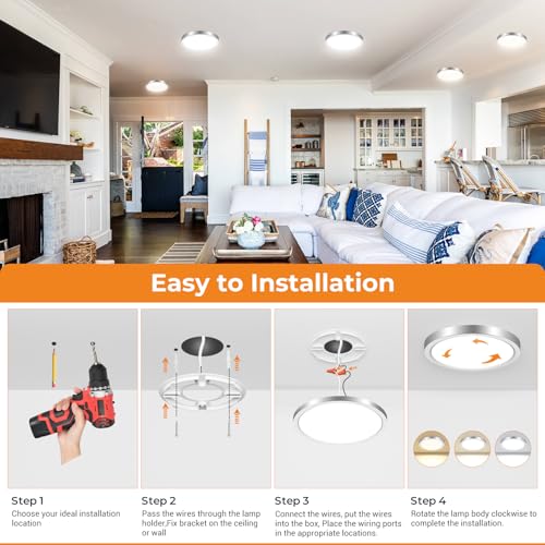 1Pack LED Flush Mount Ceiling Light Fixture