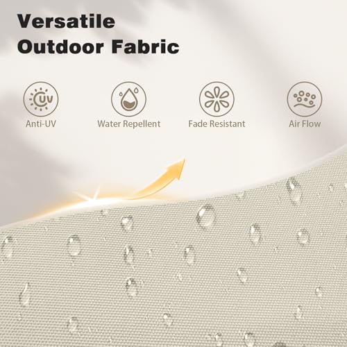 15FT Large Rectangular Patio Umbrella with Solar Lights