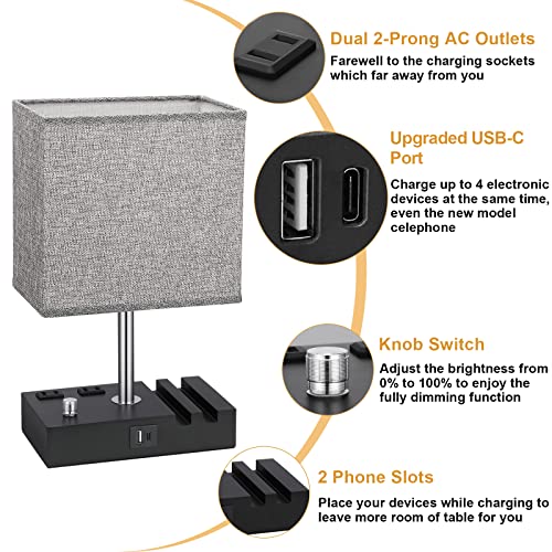 Bedside Table Lamp for Bedroom Nightstand