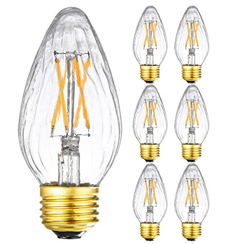 Dimmable E26 led Bulb 6W Equal 60 watt Vintage LED Edison Bulb AC120V 3000K Soft White F15 LED Bulb for Ceiling Fan Light Bulbs