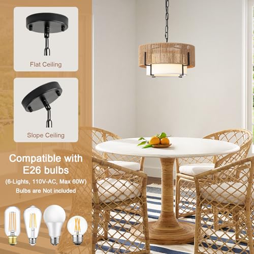 12.6" Rattan Pendant Light