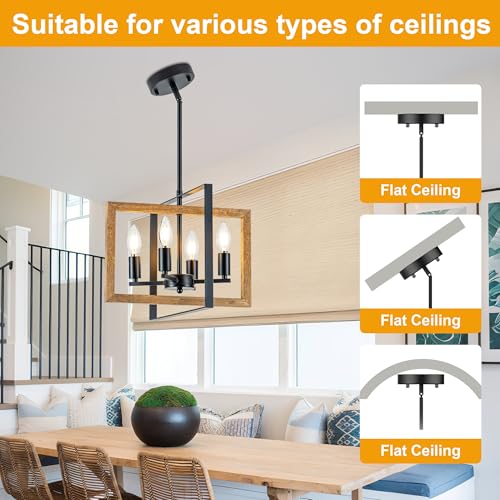 4 Light Farmhouse Chandeliers for Dining Room
