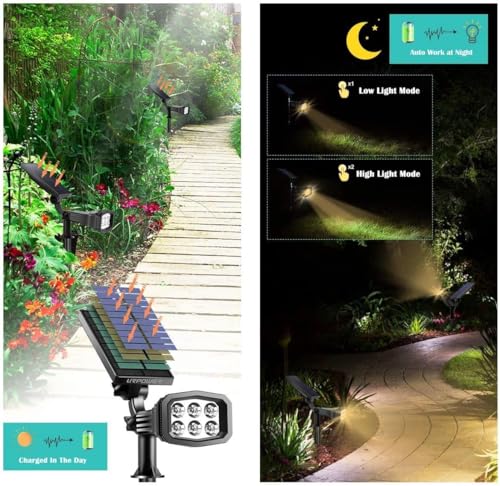 Solar Spot Lights Outdoor Adjustable Spotlights (2 Count)
