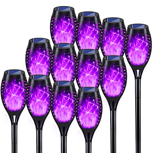12Pack Purple Solar Halloween Lights for Halloween Decorations Outdoor (12 Count)