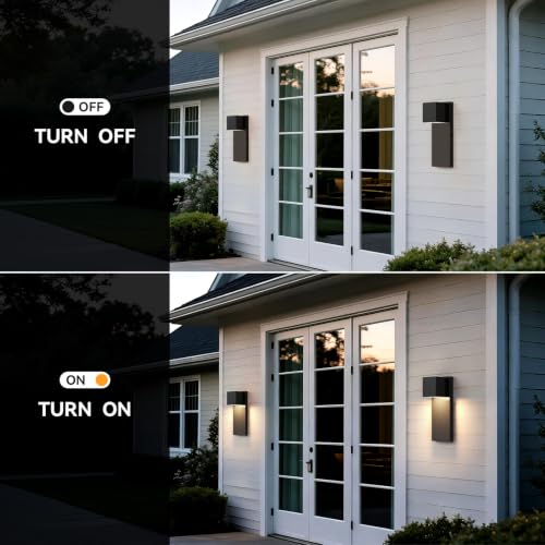 2 Pack Modern LED Outdoor Wall Light (Black)