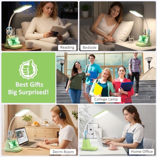 LED Desk Lamp with 10W Wireless Charging & Pen Holder