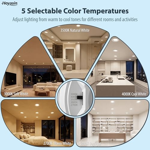 6 Inch LED Recessed Lighting 12 Pack (5CCT - 12 Pack / 6 Inch)