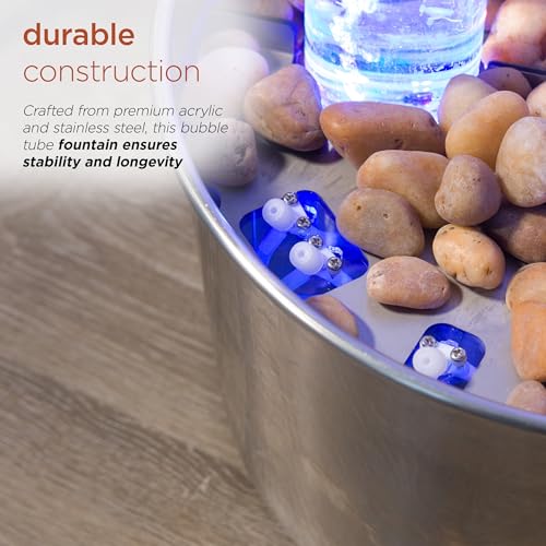 54" Tall 3 Tier Indoor and Outdoor Water Acrylic Bubble Fountain for Home