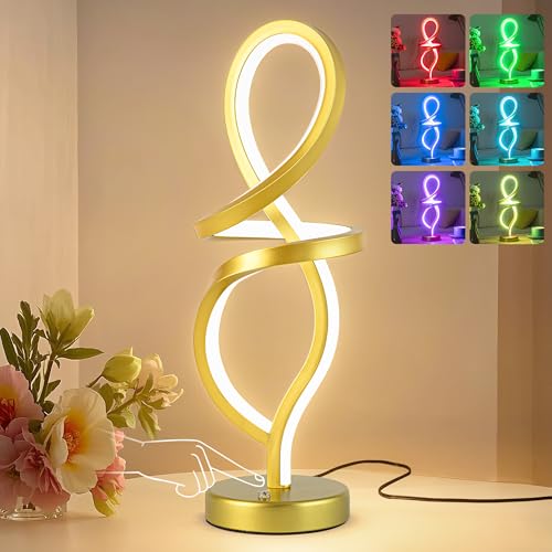 RGB Modern Small Table Lamp with LED Spiral Design