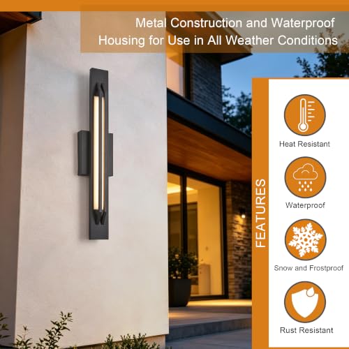 23 Inch Modern Outdoor LED Wall Sconce