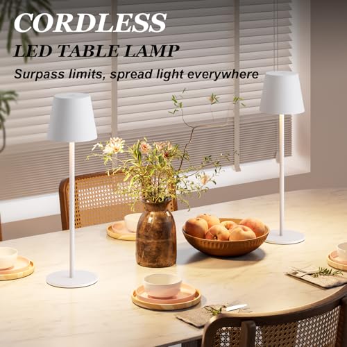 White Cordless Table Lamp Rechargeable