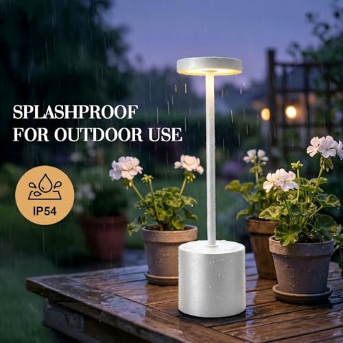 White Cordless Table Lamp Set of 2 (2 Count)
