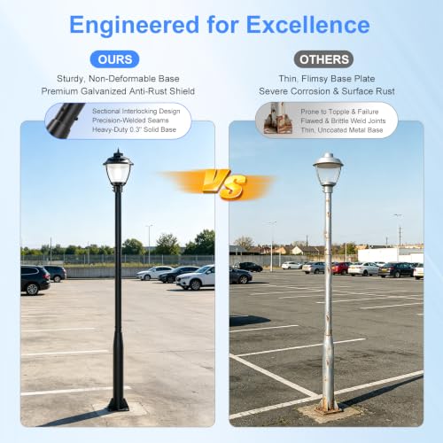 10Pack 10FT Street Light Pole for Post Top Light (10 FT)