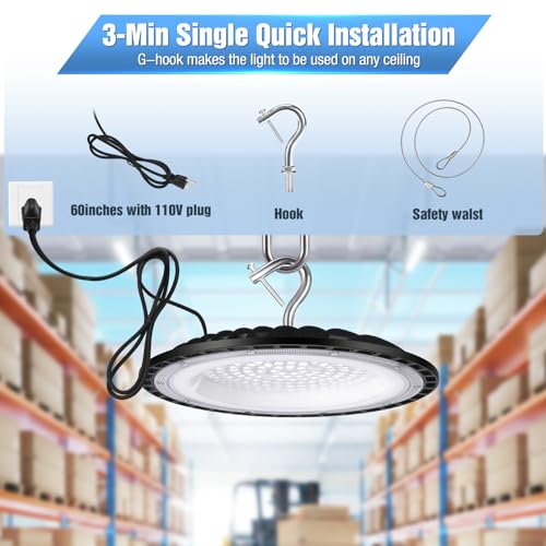 6 Pack 150W UFO Led High Bay Light Fixture (6 Count)