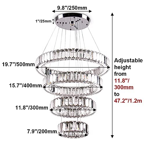 4 Ring Crystal Chandelier
