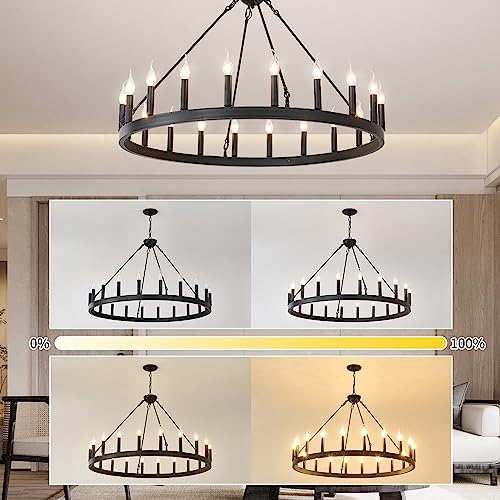 Black Wagon Wheel Chandelier 40 inch