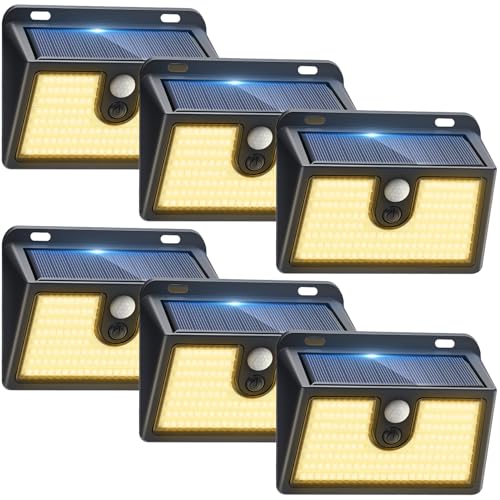 6 Packs] Solar Motion Sensor Outdoor Lights