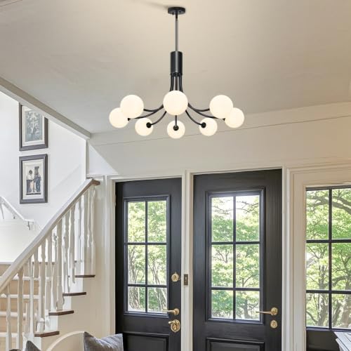 8 Light Mid Century Chandelier Sputnik Globe Light Fixture for Dining Room