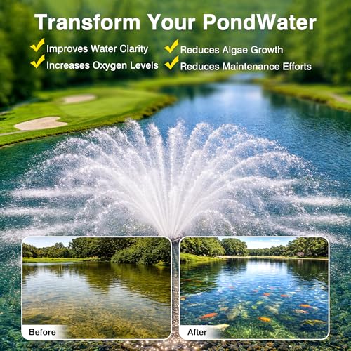 2HP Pond Fountain Aerator with 3 RGB LED Lights