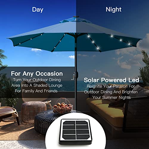 9' Solar LED Patio Umbrella